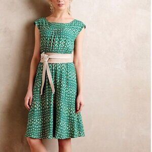 Anthropologie Maeve Evaline Chevron Print Midi Dress M